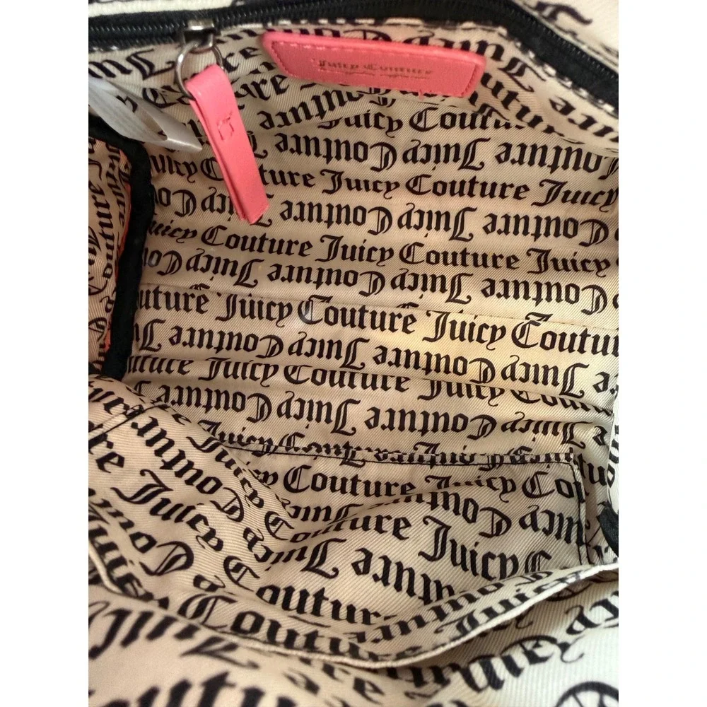 Juicy‎ Couture Pink Rhinestone Mini Satchel Crossbody Bag Gunmetal Logo Charm